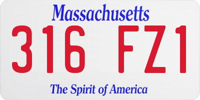 MA license plate 316FZ1