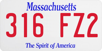 MA license plate 316FZ2