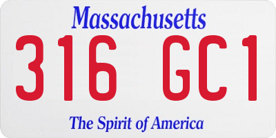 MA license plate 316GC1