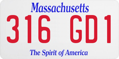 MA license plate 316GD1