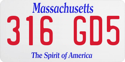 MA license plate 316GD5