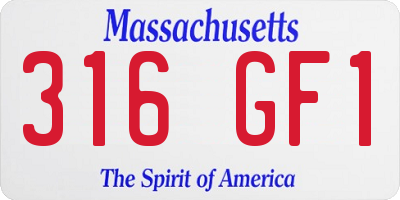 MA license plate 316GF1