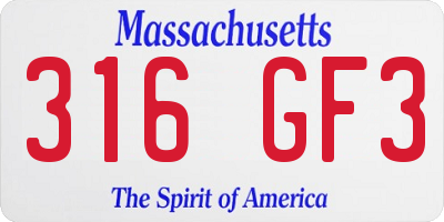MA license plate 316GF3