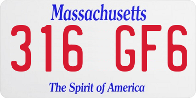 MA license plate 316GF6