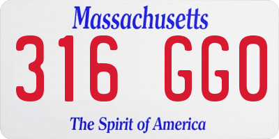 MA license plate 316GG0