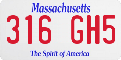 MA license plate 316GH5