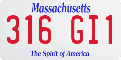 MA license plate 316GI1
