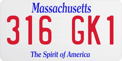 MA license plate 316GK1