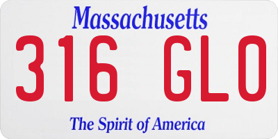 MA license plate 316GL0