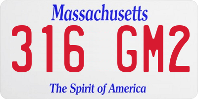 MA license plate 316GM2