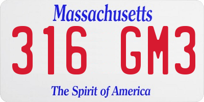 MA license plate 316GM3