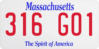 MA license plate 316GO1