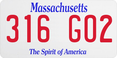 MA license plate 316GO2