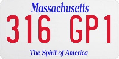 MA license plate 316GP1