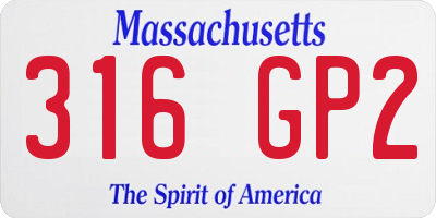 MA license plate 316GP2