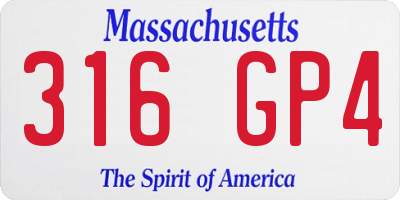 MA license plate 316GP4