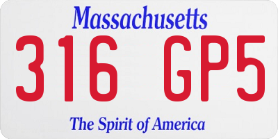 MA license plate 316GP5