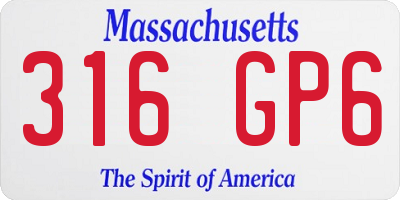 MA license plate 316GP6