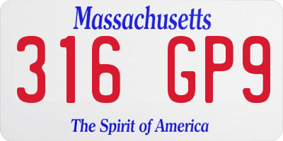MA license plate 316GP9