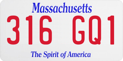 MA license plate 316GQ1