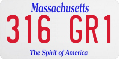 MA license plate 316GR1