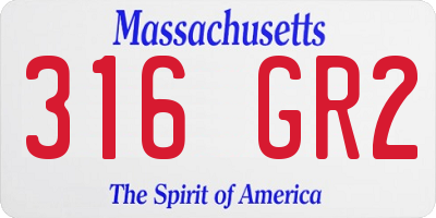 MA license plate 316GR2