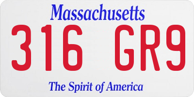 MA license plate 316GR9