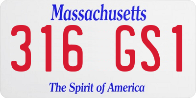 MA license plate 316GS1