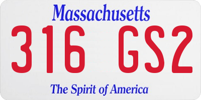 MA license plate 316GS2