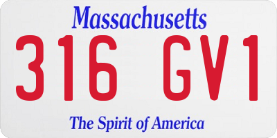 MA license plate 316GV1