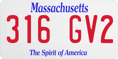 MA license plate 316GV2