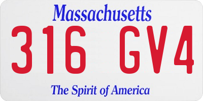 MA license plate 316GV4