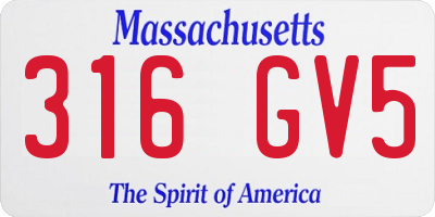 MA license plate 316GV5