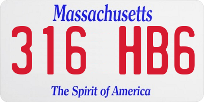 MA license plate 316HB6
