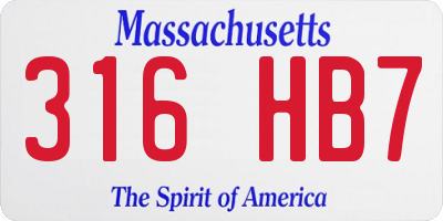 MA license plate 316HB7