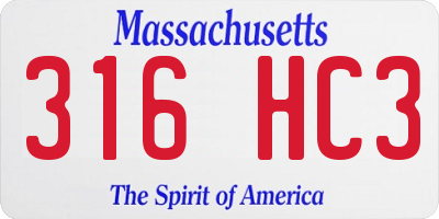 MA license plate 316HC3
