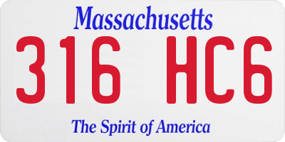 MA license plate 316HC6