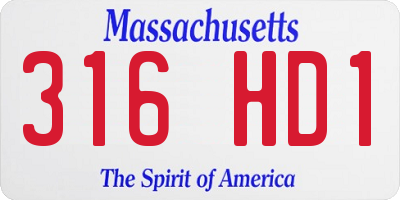 MA license plate 316HD1