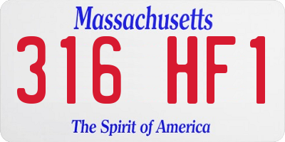 MA license plate 316HF1