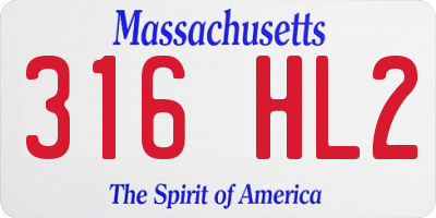 MA license plate 316HL2
