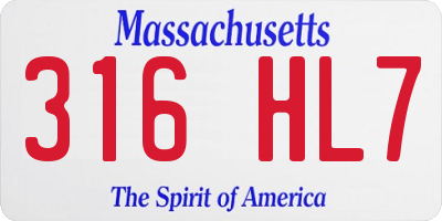 MA license plate 316HL7