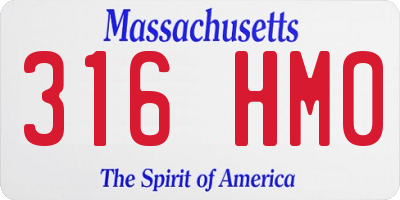 MA license plate 316HM0
