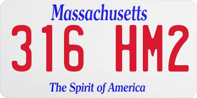 MA license plate 316HM2