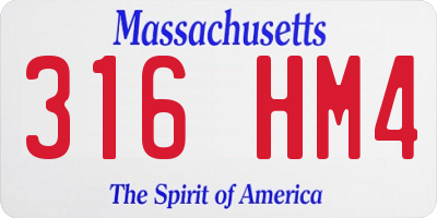 MA license plate 316HM4