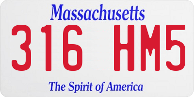 MA license plate 316HM5