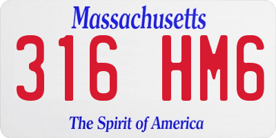 MA license plate 316HM6