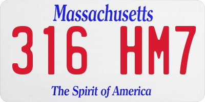MA license plate 316HM7