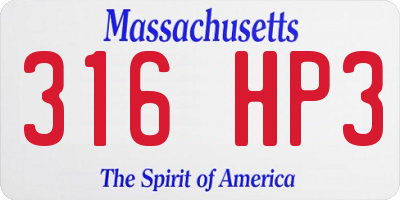 MA license plate 316HP3