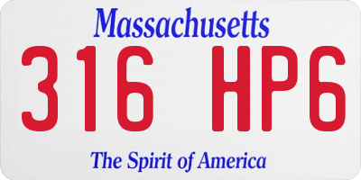 MA license plate 316HP6
