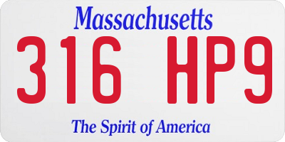 MA license plate 316HP9